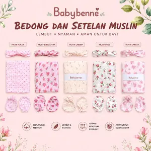 babybenne - MUSLIN newborn baby swaddle premium / bedong bayi premium / bedongan bayi muslin / Mattresses & Bedding