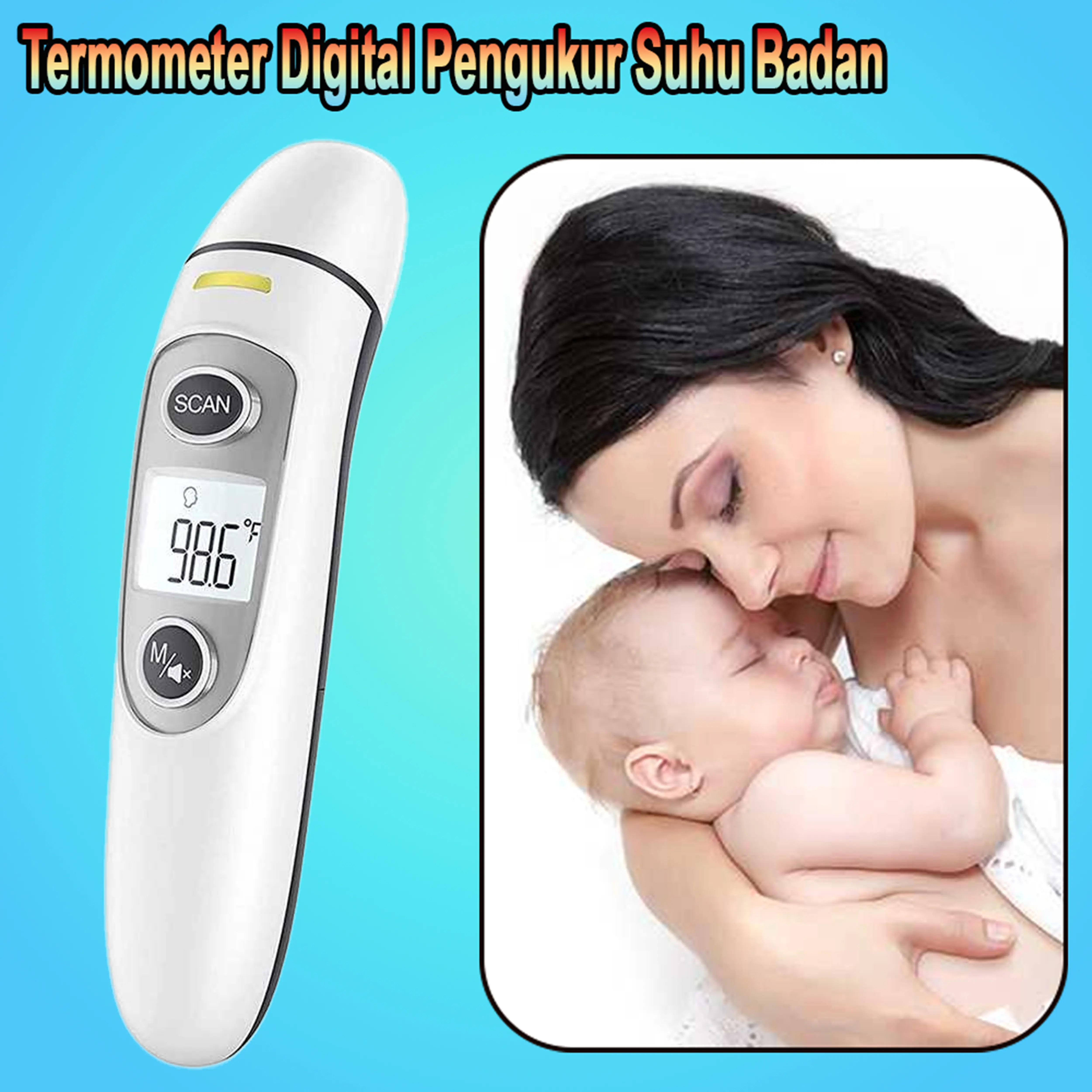 FC-IR100 Thermogun Termometer Digital Infrared Forehead NonContact Alat Ukur Suhu Badan