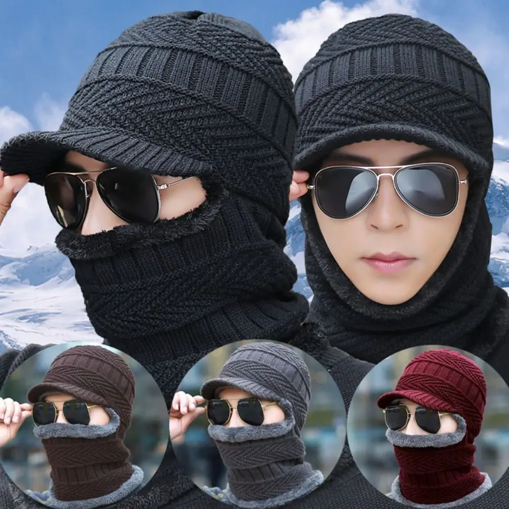 Mũ Polyester Ấm Áp Cho Mùa Đông, Mũ Len Dệt Kim Một Mảnh Cho Cổ Và Mặt, Mũ Thoáng Khí Cho Mặt Nạ Balaclava, Mũ Ngoài Trời, Bảo Vệ Chống Lạnh, Mới