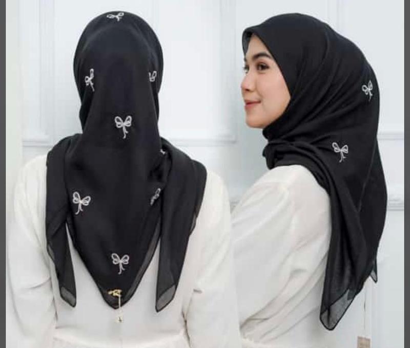 Product Introduction of hijab paris segiempat coquette pita kecil terbaru 6