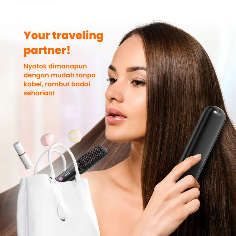 Resol Sisir Catok Portable Tanpa Kabel Catokan Meluruskan 3