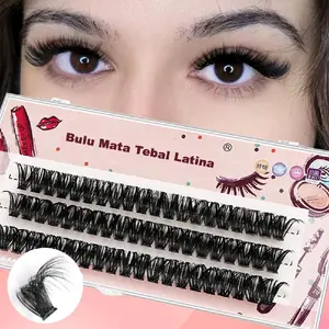 VANCES Bulu Mata Tebal Extension Latina Style Lembut & Lentik Kotak Kaca Natural Curly Lashes untuk Tampilan Dramatis dan Nyaman Seharian Eyelash Bulumata 80P