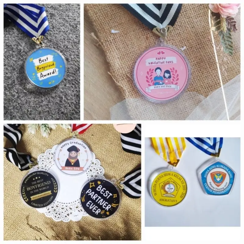 Medali Akrilik Custom Piagam Sekolah Lomba Kelulusan Graduation MD01