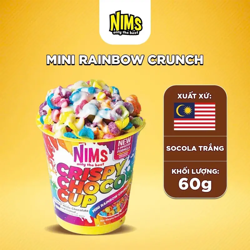 Socola trắng Cầu vồng Nims giòn tan chảy hạt khuyết 4
