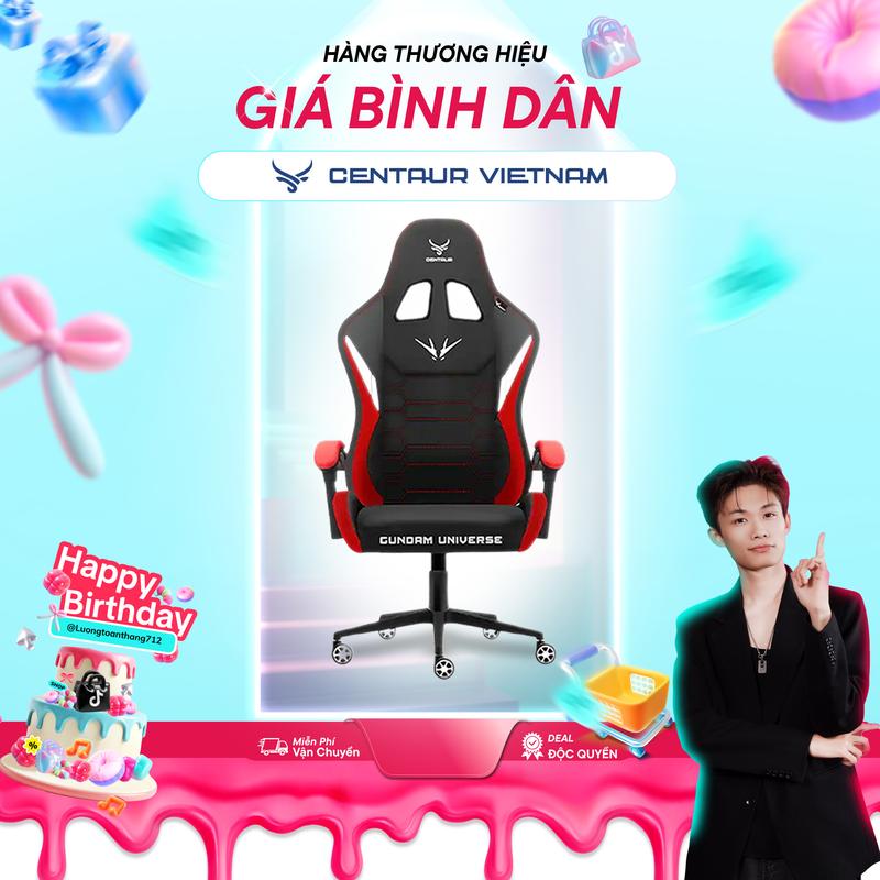 CENTAUR X Luongtoanthang721 Ghế Gaming Centaur Gundam PRO Universe - Khung Thép Chắc Chắn Da PU Cao Cấp Cơ Ngả 135 Độ | Centaur Việt Nam