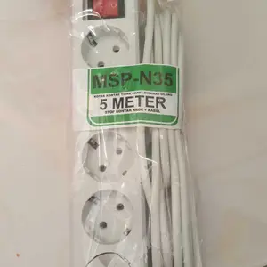 Stop Kontak kabel Terminal Colokan 3 4 5 Lubang Panjang Kabel 1,5M 3M 5M 10M Kuningan SNI Saklar