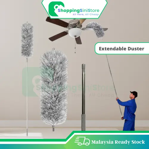 280CM Extendable Bendable Microfiber Feather Duster Ceiling Fan Duster Cleaning Tool Bulu Ayam Dust Cleaner Microfibre