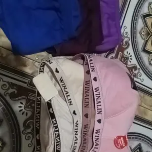 Paket Bundling Celana Dalam Wanita Dan Sport Bra Winalin/Nazwa Paket Setelan 3&6Pcs Daleman Wanita Remaja Dewasa CD BH Busa Tipis Polos