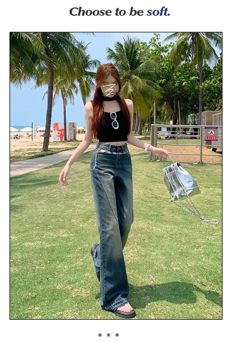 Product Introduction of Celana Jeans Wanita Highwaist Cutbray Jumbo Baggy Pants  Biru - Panjang wide leg jeans high  waist loose jeans  cutbray flare jeans gombrong retro denim outfit 2025 cut bray 001 7