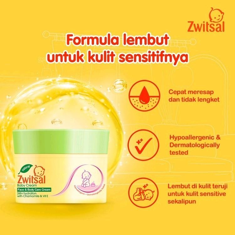 ZWITSAL BABY FACE AND BODY CARE CREAM - CHAMOMILE & VITAMIN E 50 G Bayi zw its Floral Antiseptik 4