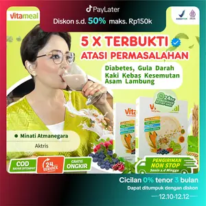 [ORIGINAL 2 BOX] Vitameal Sereal Diabetes Kolesterol Darting Multigrain Sehat Pengganti Nasi (Netto 200 gram, BPOM MD 271135000100402) Oat Food Granola Susu Sereal