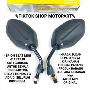 Spion Honda Tangkai Pendek Beat Mini/Blade/Revo/Revo Absolute/Vario 125/Vario 150/Supra X/Supra Fit New/Astrea Grand/Revo DERAT 14 SEMUA MOTOR HONDA BISA PAKAI(MPX) Motorcycle
