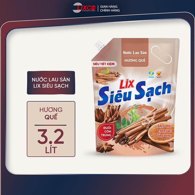 Nước lau sàn siêu sạch hương quế túi 3,2L sàn sạch thơm sáng bóng 15702