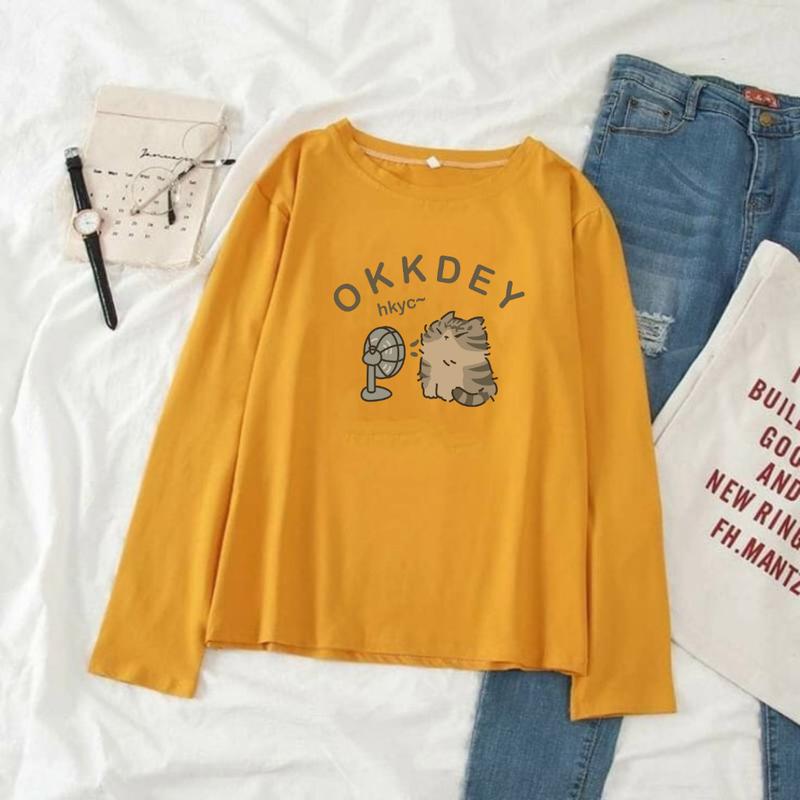 Kaos Oversize Wanita Lengan Panjang/ Kaos Distro WANITA// Kaos Streetwear Oversize / Baju Kaos Distro / Kaos / Wanita / COD/TERSEDIA 3 ukuran 3
