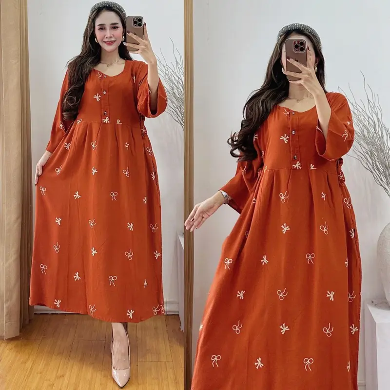 Saerah - Daster Jumbo Terbaru 2025 - Busui Bumil Kancing Depan - Rayon - Wanita 0