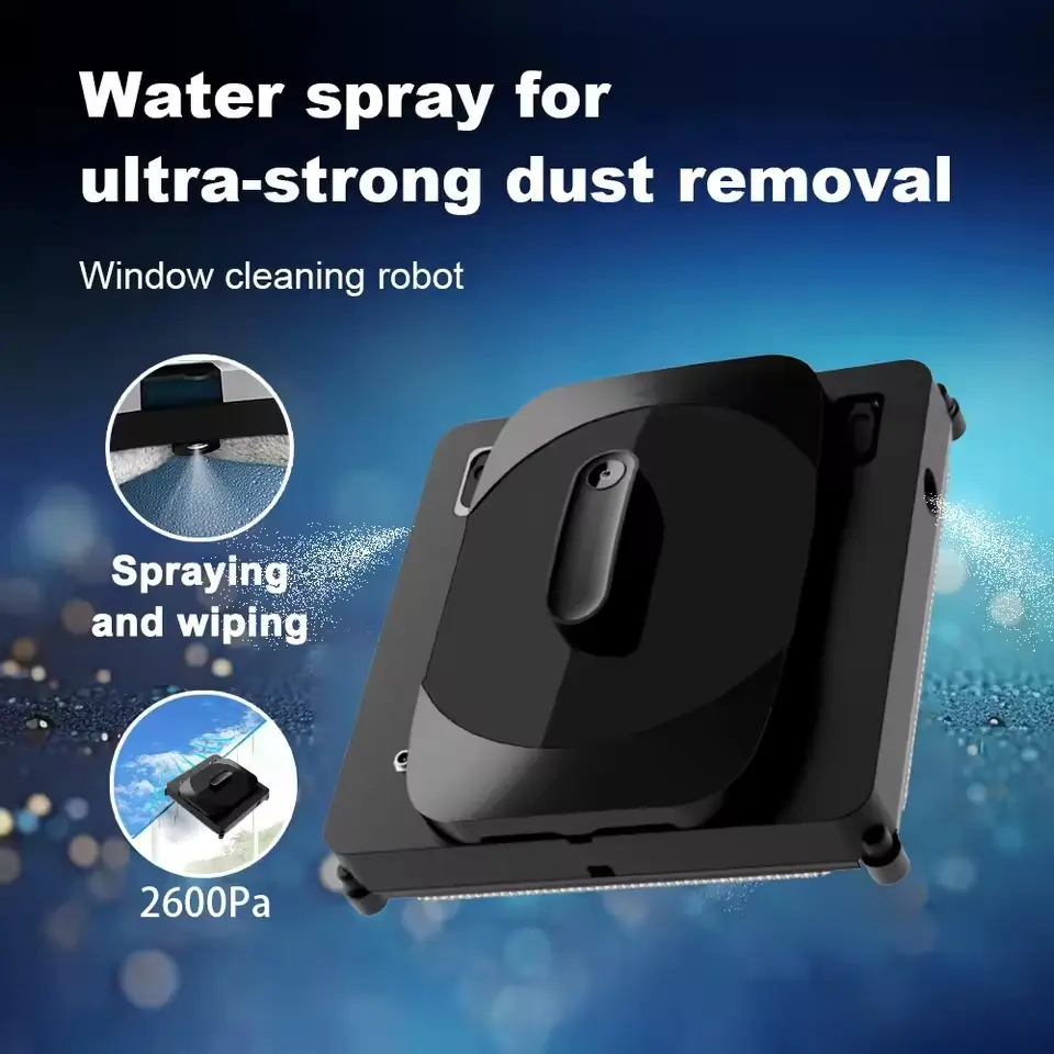 Purerobo W-S8S Smart Window Cleaning Robot: APP & Remote Control, Auto - Water Spray, Dual Security, for Inside & Outside Glass Cleaning