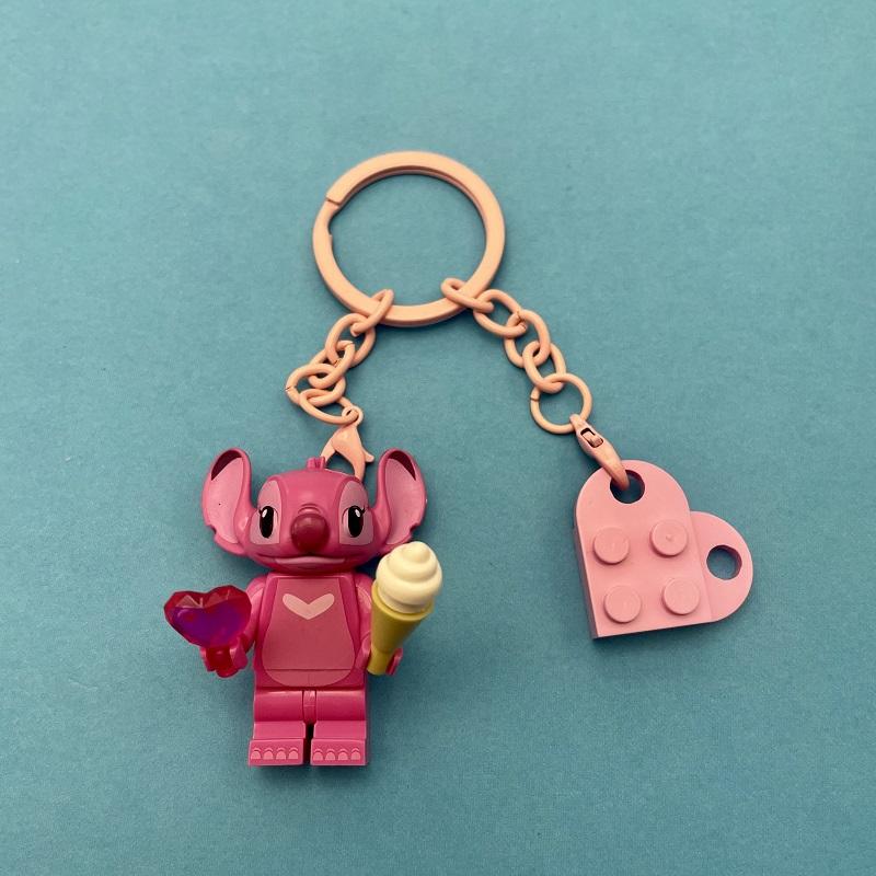 Lovely keychain Stitch and Angel couple backpack pendant compatible with keychain couple small gifts 2