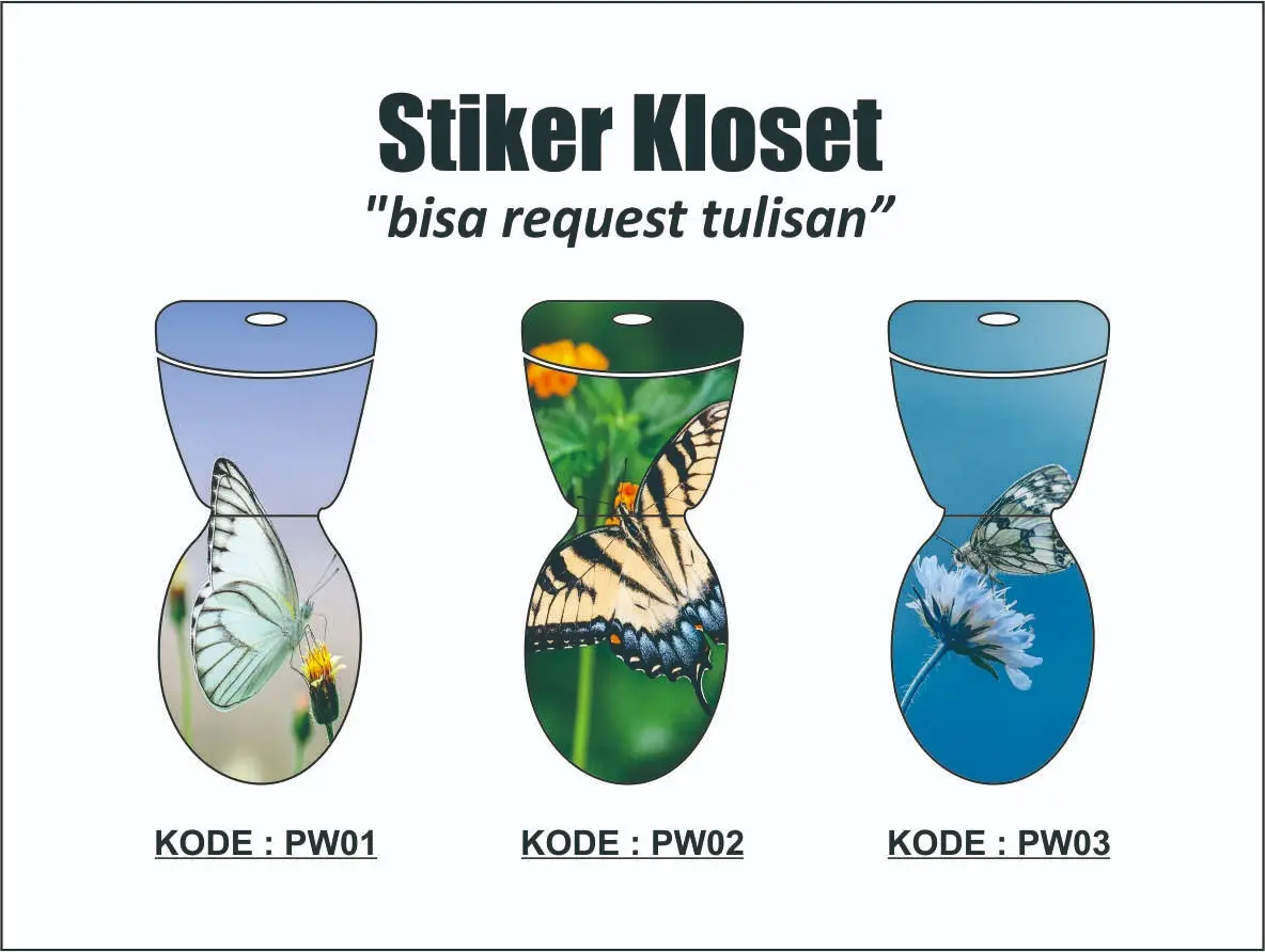 Toko Sticker - Stiker Kloset Duduk Toilet Motif 1-10