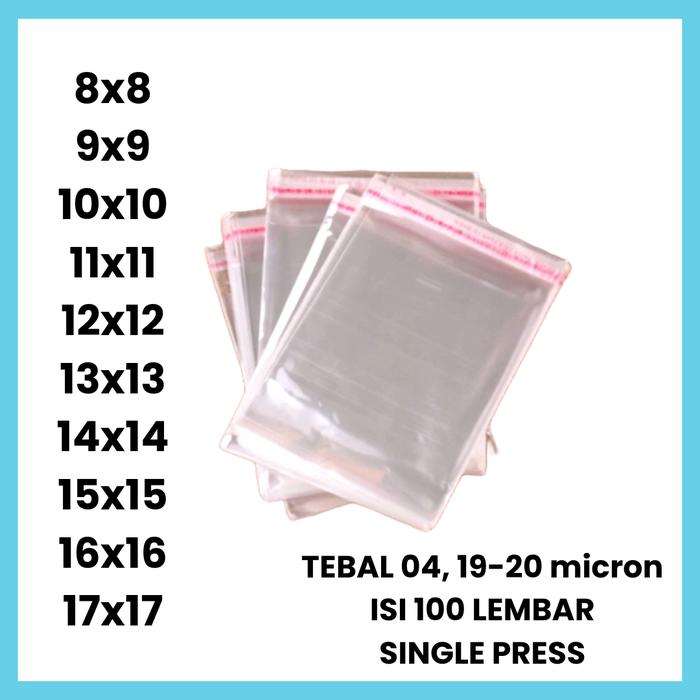 Jual Plastik OPP 04 20 Micron 8x8 9x9 10x10 11x11 12x12 13x13 14x14 ...