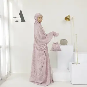 Mukena Dewasa Terusan Motif Jumbo Santorini Silk Premium Mewah Terbaru
