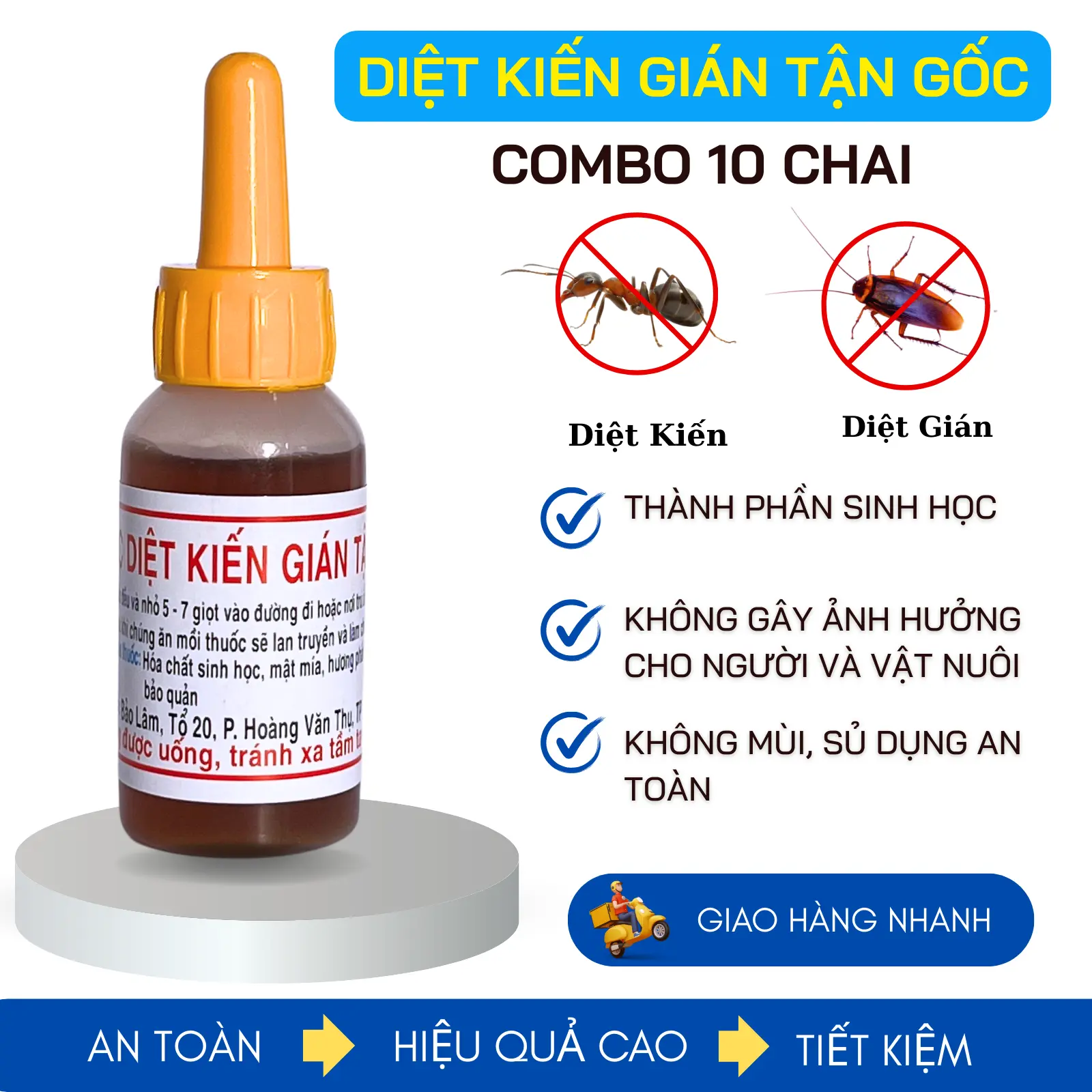 [Combo 10 Lọ Diệt Kiến Gián Sinh Học] Hiệu Quả Cao, An Toàn, Thân Thiện Với Môi Trường - Loại Bỏ Côn Trùng Nhanh Chóng, Bảo Vệ Không Gian Sống Sạch Sẽ
