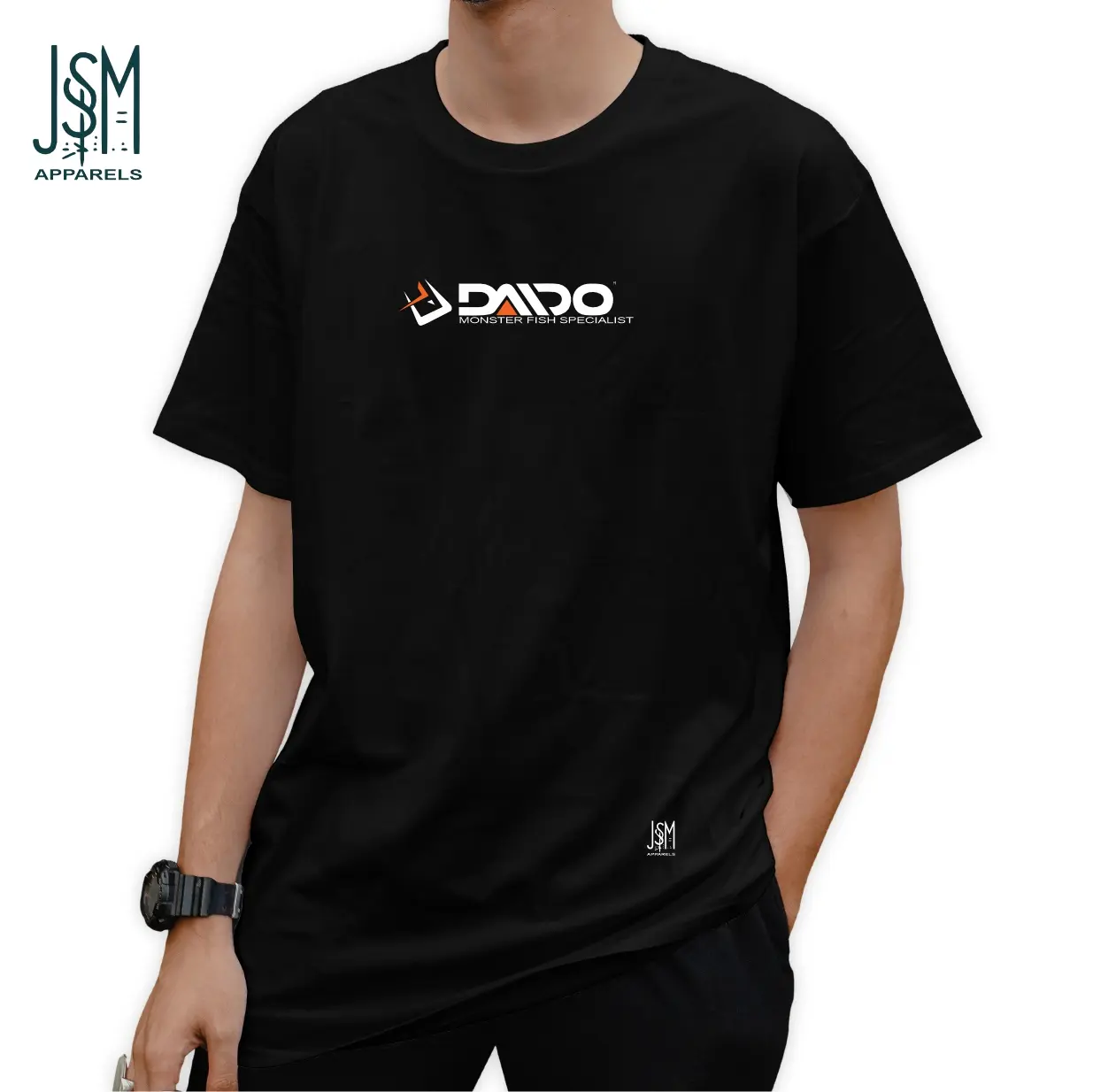 Kaos Pancing Premium / Baju Mancing Distro Hitam kaos mafia fish Polos Pria Sablon Standar