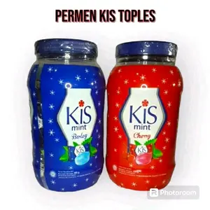 Kis Jar toples isi 200 pcs , Rasa Cherry dan Barley , permen Wangi dan Manis Cemilan Candy food makanan Jajanan Warung