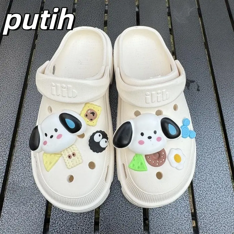 Sandal wedges wanita terbaru dengan berbagai aksesoris sandal pantai outdoor bersol tebal yang nyaman 1