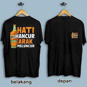 Kaos Oblong Pria Hati hancur arak meluncur Kaos Kekinian Garis Bahan SK PE 24S Desain Grafis Modern DTF Digital High Quality Size S-XXL Ideal untuk Musim Semi