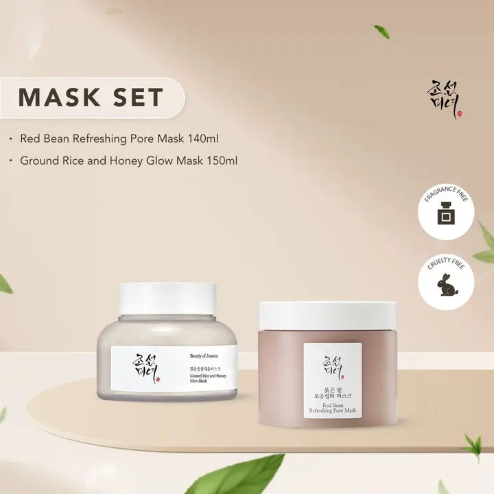 Beauty Of Joseon Mask Set [Ground Rice and Honey Glow Mask 150ml + Red Bean Refreshing Pore Mask 140 ml]