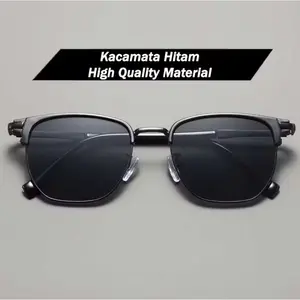 Kacamata Hitam Anti UV400 Retro Bingkai Hitam Sunglasses Modern Fashion Sunglasses 630 Indoberkah88 ka cama