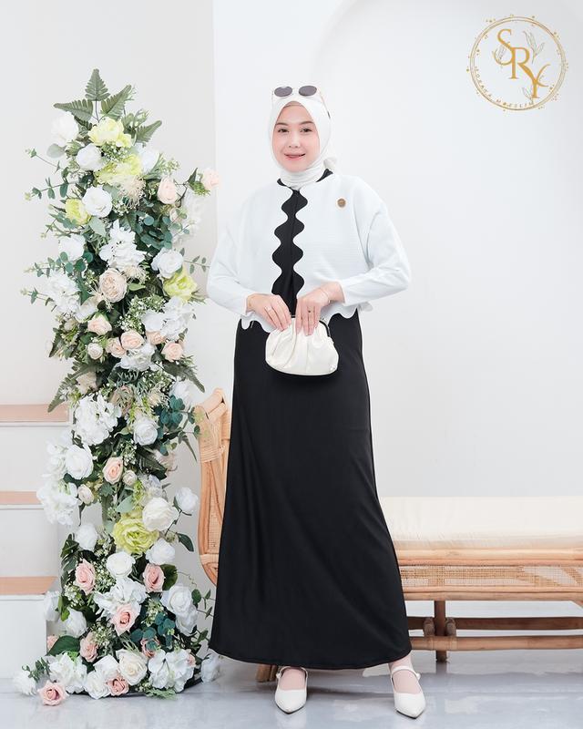 Soraya Moeslim Cardi Azura Mix Inner Premium Dress mewah Wanita Dewasa Remaja Pesta Lebaran Cardigan Muslim waffle Santai Kardigan Outer Panjang Casual Kondangan Baju 4