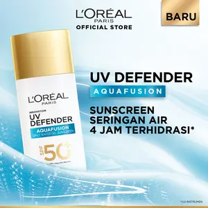 [NEW LAUNCH] L’Oréal Paris UV Defender Aquafusion Daily Water Gel Sunscreen SPF50+ PA++++, Sunscreen Seringan Air, 24 Jam Terhidrasi