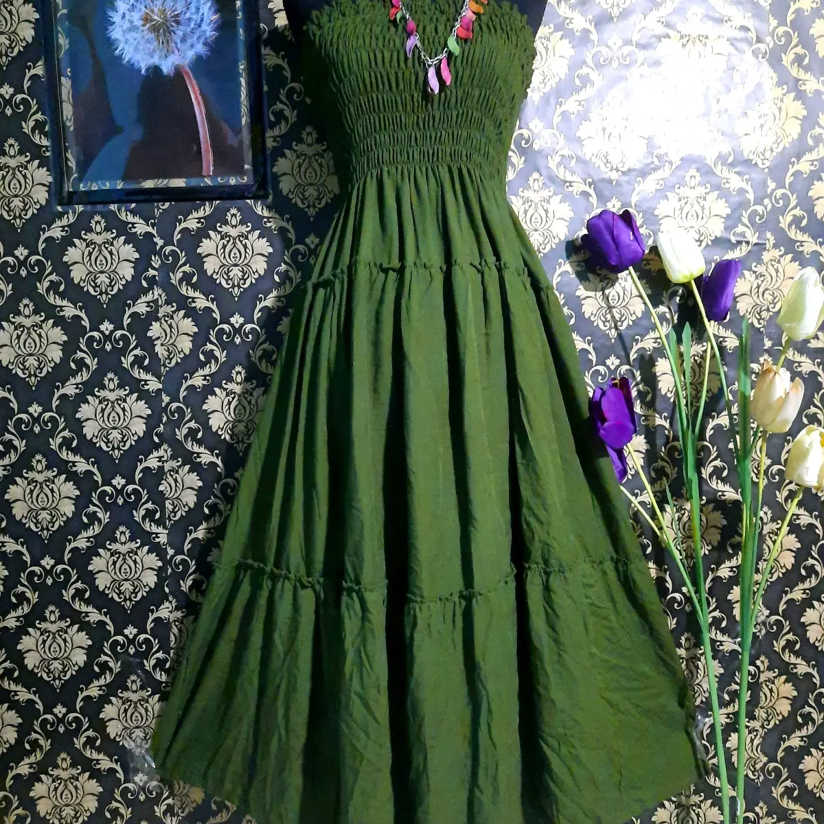 Dress Kemben karet bahan rayon sexy wanita