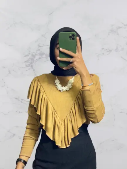 Blouse Rample Wanita Terbaru / Kaos Rib Rumbai Wanita Polos Baju Fit Katun Lembut Atasan Muslim Putih Mewah Nyaman Panjang Basic 4