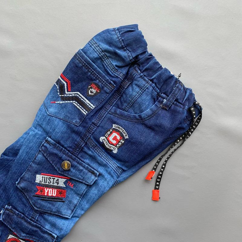 Celana Anak Laki-Laki Jeans Cargo Denim Biru 4-13 Tahun - Celana Panjang Fashion Lebaran 4