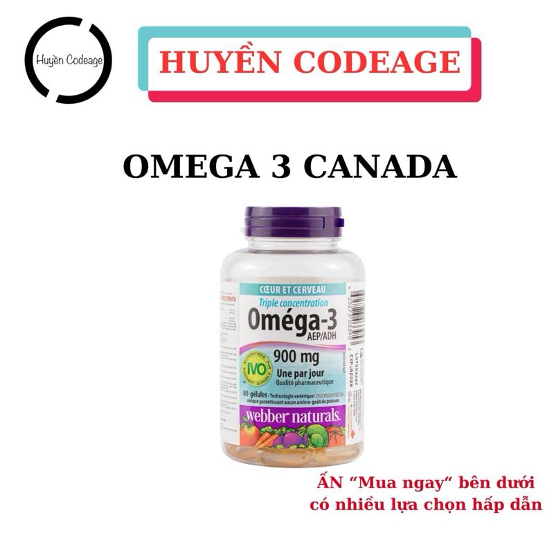   OMEGA3-Huyền Codeage  Viên Omega 3 Webber - Triple Strength Omega 3 dầu cá của Cannada  Chọn 1 hộp 80 viên hoặc 120 viên  Hỗ Trợ Sức khỏe - Huyền Codeage 