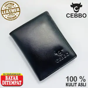 Dompet Kulit Dompet Pria Kulit Model Lipat 3 Dompet Model Berdiri Kartu Uang Hitam