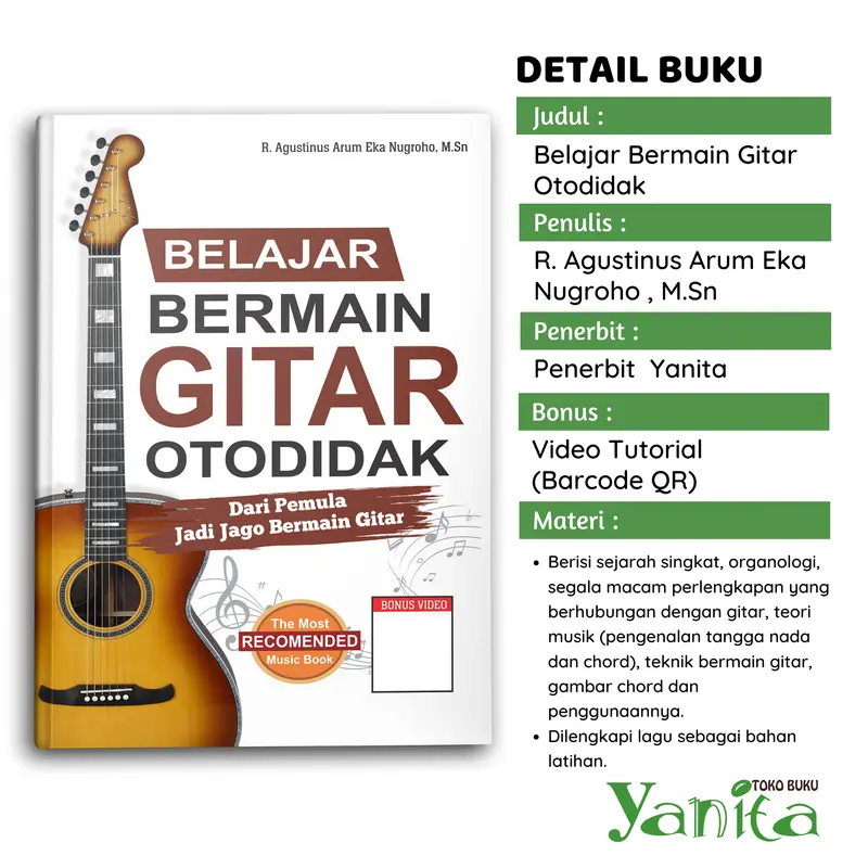 Buku Musik Belajar Bermain Gitar Otodidak 1