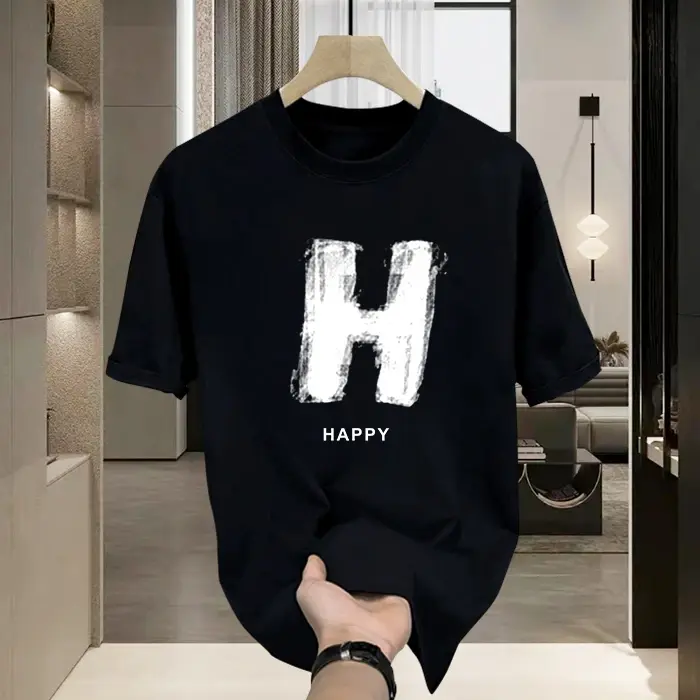 Áo Thun Thường Ngày Hàng Mới Về Mùa Hè 2025, Thời Trang Nam, Phong Cách Heavyweight, Làm Bằng Cotton Nguyên Chất, Ngắn Tay, Cao Cấp, Giá Cả Phải Chăng, Sang Trọng, Dáng Rộng Vừa Vặn, Áo Cổ Tròn