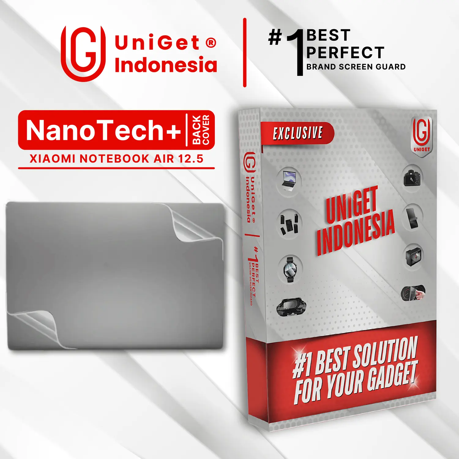 UniGet EPU BIO GENESIS Hydrogel for XIAOMI NoteBook Air 12.5 Back Cover Guard Protector (Nanotech 100 Recycle) Premium Hidrogel LCD LED Panel Full Layar Glass Cover Film HD Clear Bening Ultra Thin Self Healing Jelly Anti Gores Tempered