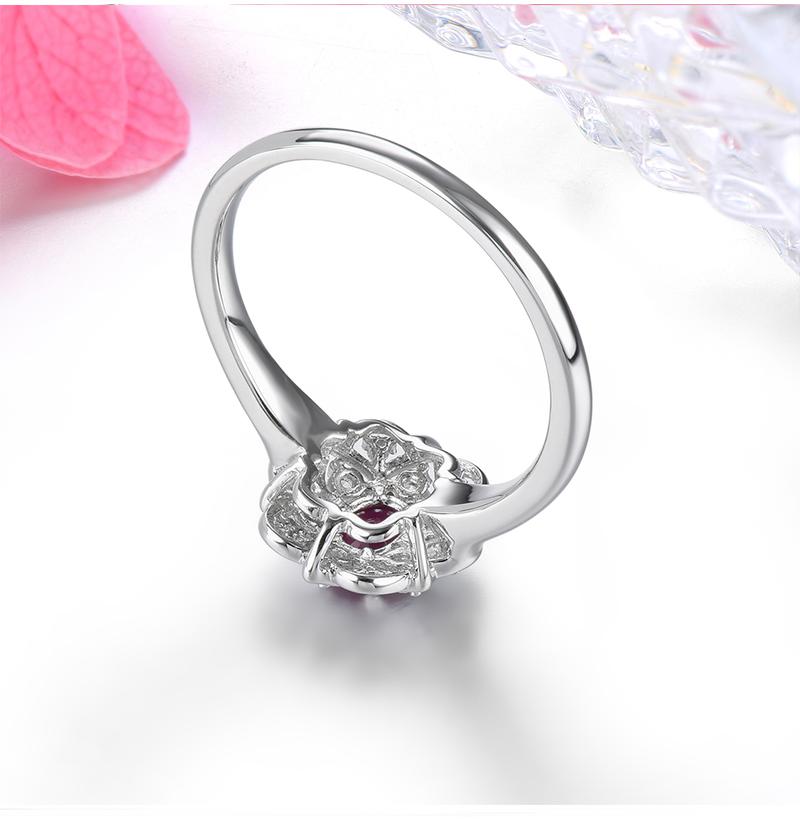 Product Introduction of Natural Precious Gemstone Ruby Sterling Silver Rings 0.3 Carats Genuine Gemstone Romantic Style S925 Fine Jewelrys Engagement 3