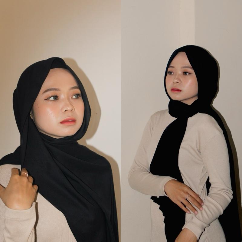 PASHMINA - RAYON VISCOSE PREMIUM HITAM (NOIR) 1