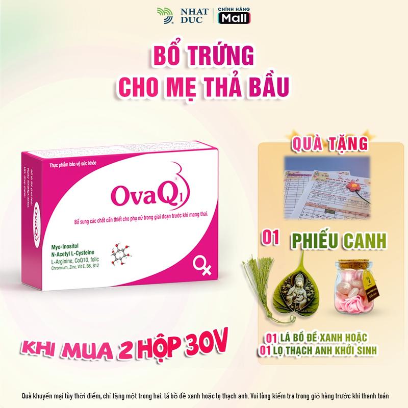 OvaQ1 Bổ Trứng 60 viên – TPBVSK hỗ trợ sức khỏe sinh sản nữ giới, bổ sung Myo Inositol & Acid Folic ( MS 01 )