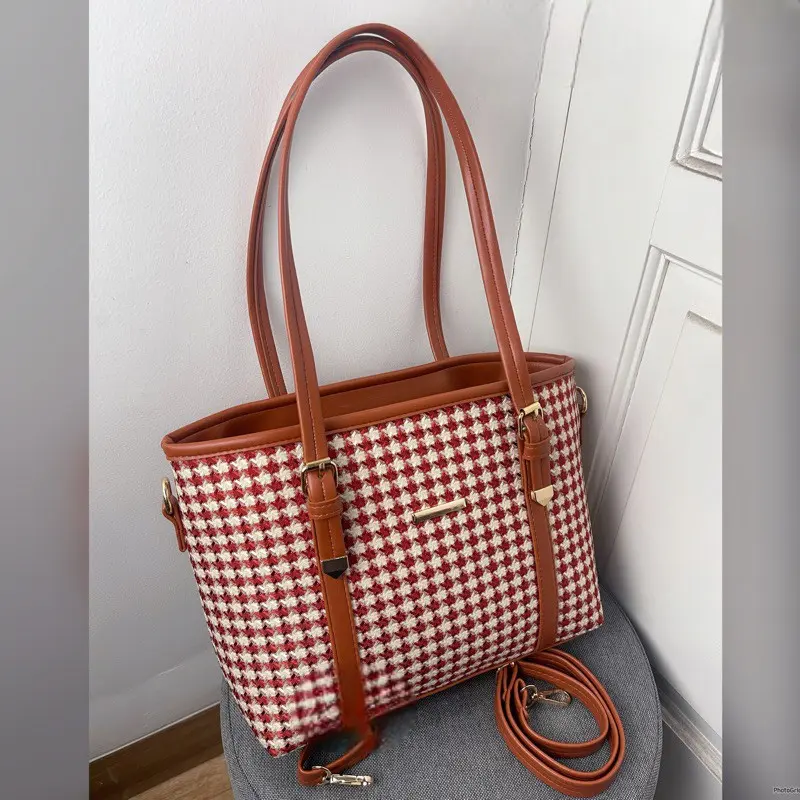 Tas wanita motif kotak kotak premium