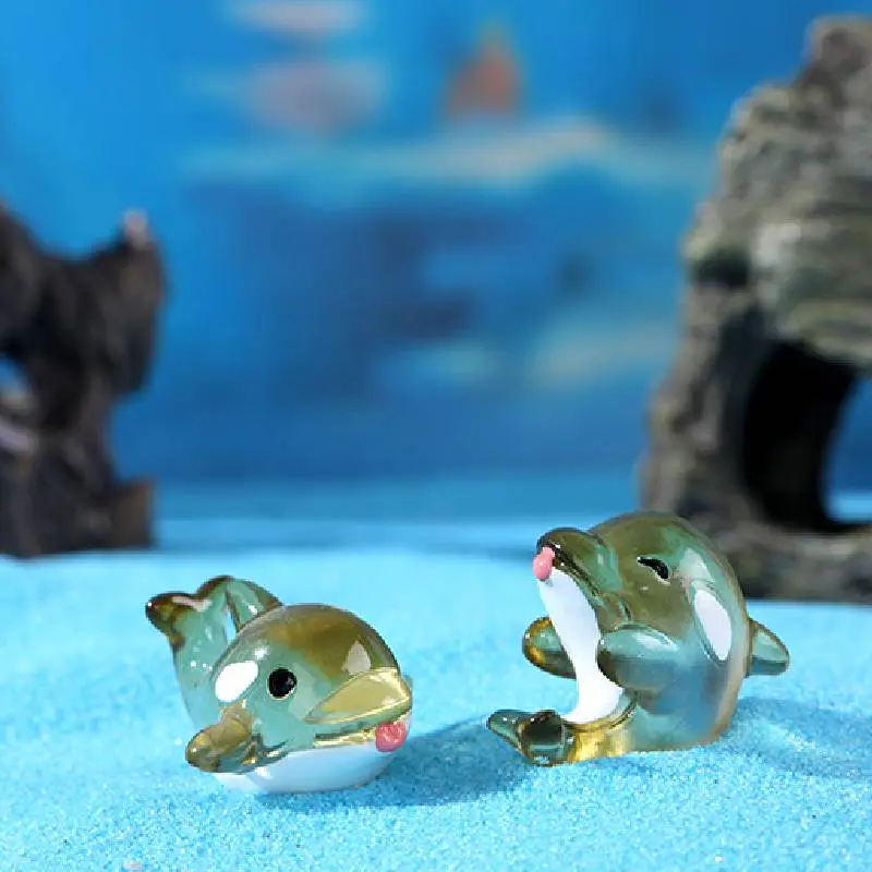 Mini Marine Life Resin Figurines Cute Ocean Animal Decorations Adorable