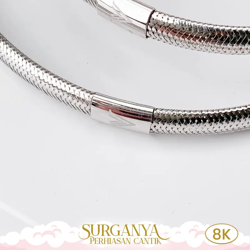 Macan Gold Kadar Muda 8K White & Yellow Gold Bracelet - Gelang RORO Variasi Melar By Yt Utama Putra 6