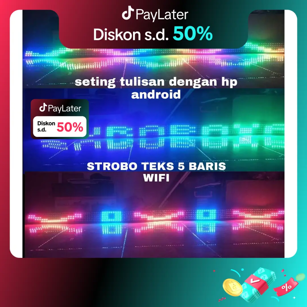 STROBO RUNNING TEXT 5 BARIS V1 Car KENDARAAN TRUK BUS PICK UP