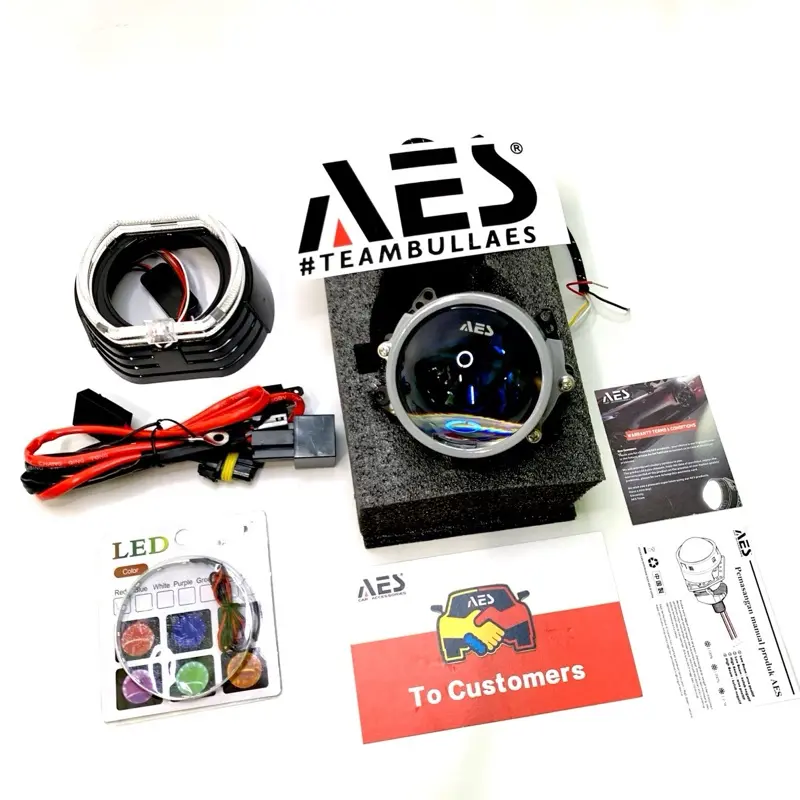 PAKET KOMPLIT Biled AES TURBO GEN 2 set 3 inch 55 Watt Cut Off FLAT Original AES BILED AES TURBO 2 3INC BLUELENS 1