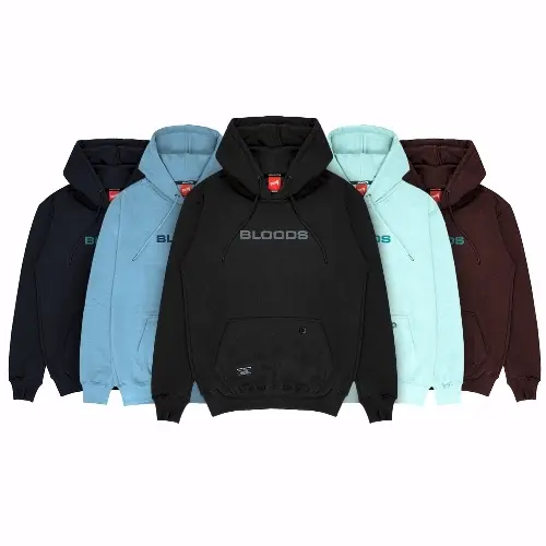 Bloods Series Sweater Hoodie Sqware Series Zipper Bordir Katun